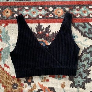 Velvety textured bralette crop top